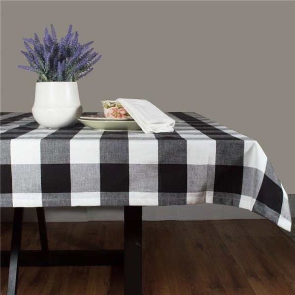 Dunroven House Dunroven House RK819-BLK 54 in. Farmhouse Check Square Tablecloth; Black & White RK819-BLK